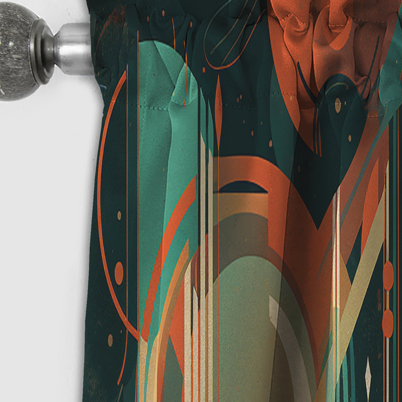 Rideau occultant vert et orange Mid Century Innovations IV - Mid-Century, L 52 po x L 108 po