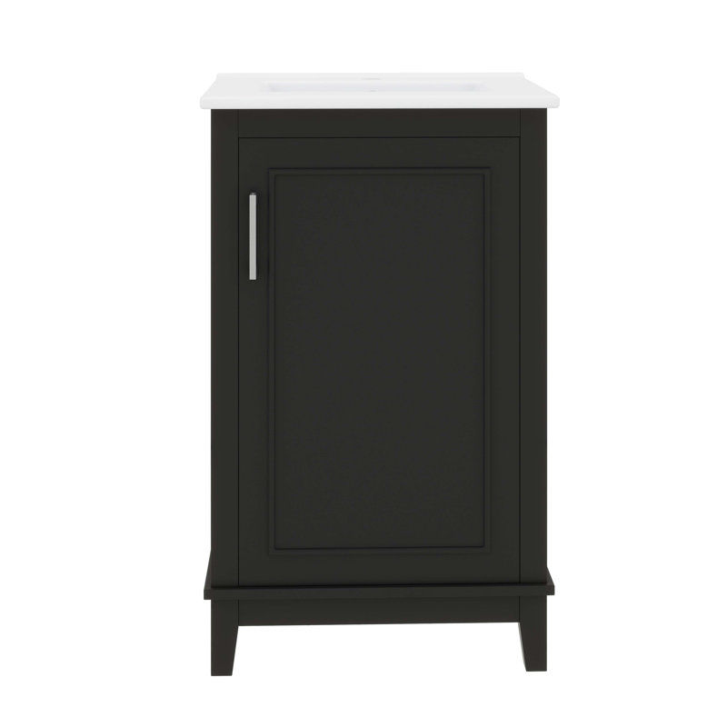 Ensemble de meuble-lavabo et évier en céramique 20 po Timeless Graceful, Noir