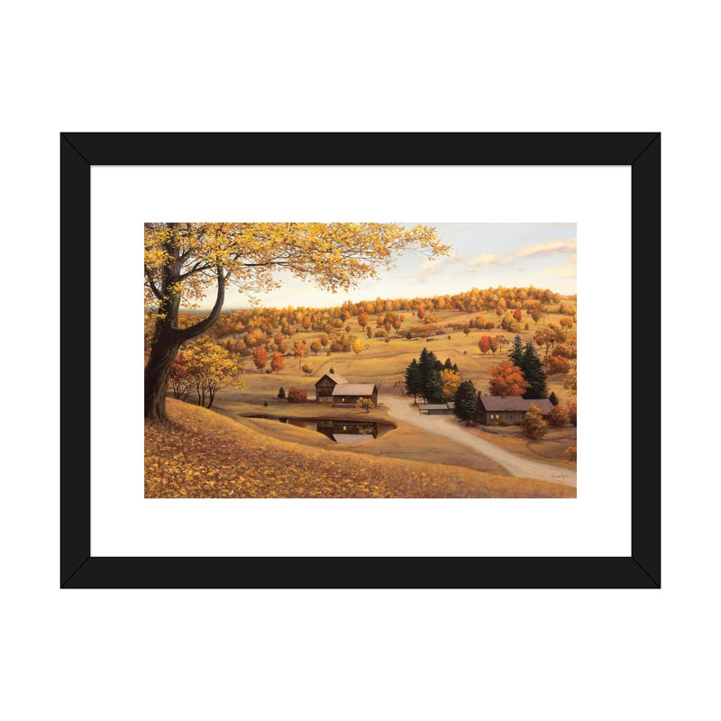 «Vermont Farm», reproduction de photo, H 16 po x l 24 po x P 1 po, Papier noir