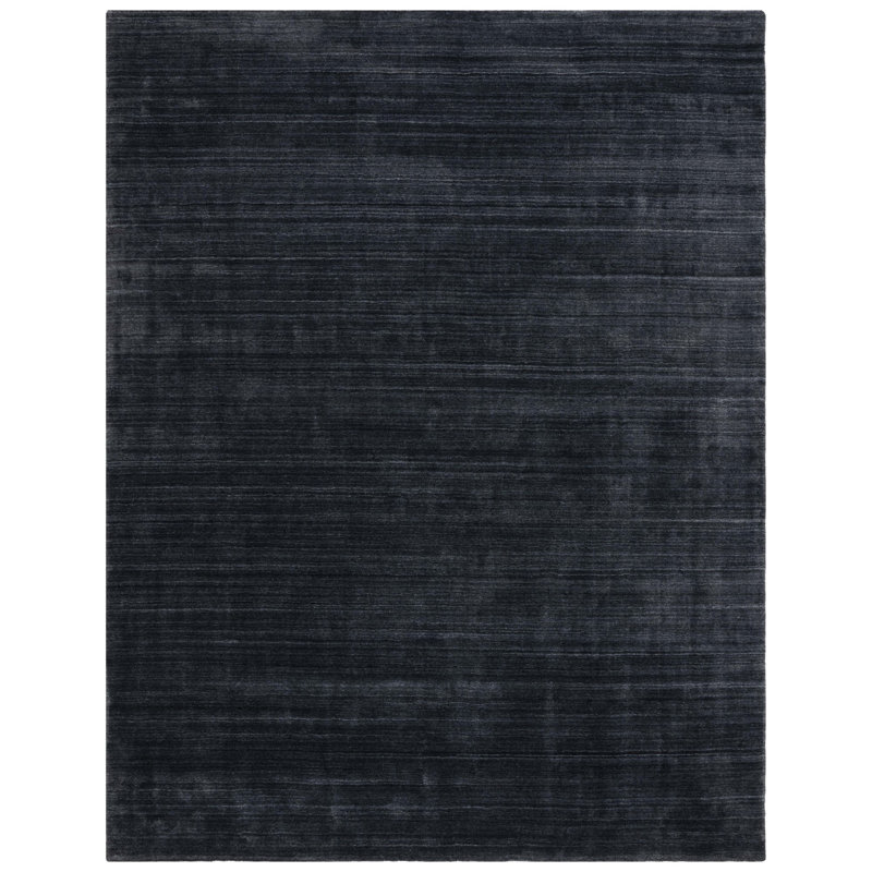 Mcelroy Hand-Woven Flatweave Anthracite Area Rug, Rectangle 8' x 10'
