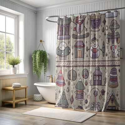 Glacial Snow Design - Premium Shower Curtain