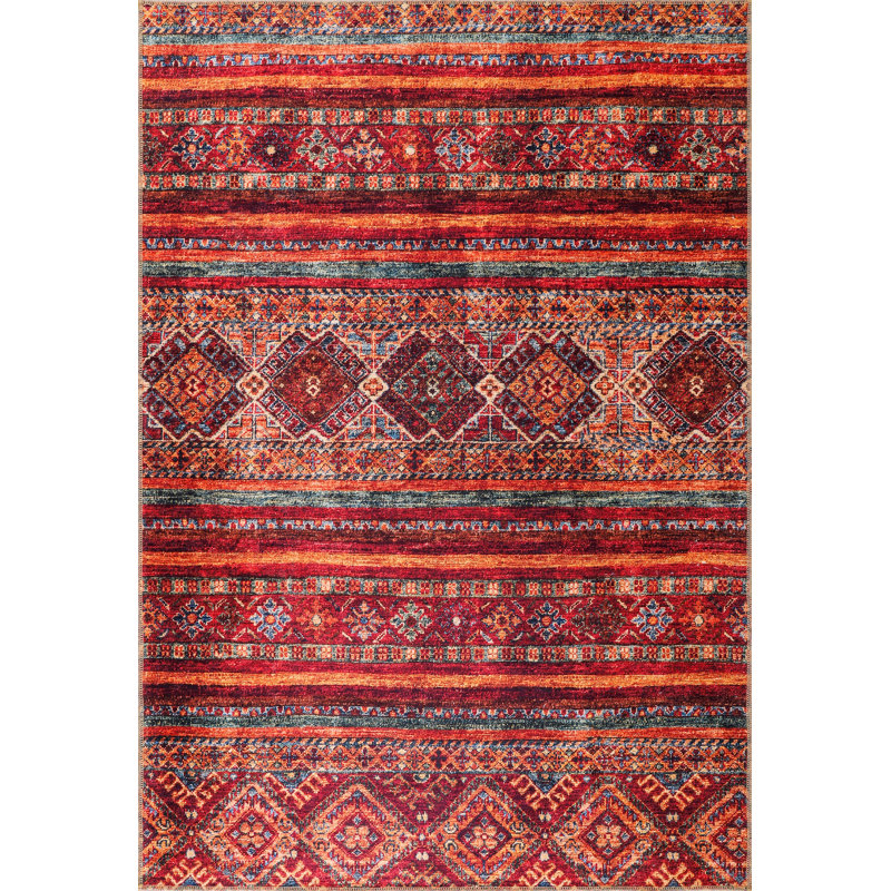 Oriental Cotton and Chenille Flatweave Area Rug, 60 x 100 cm