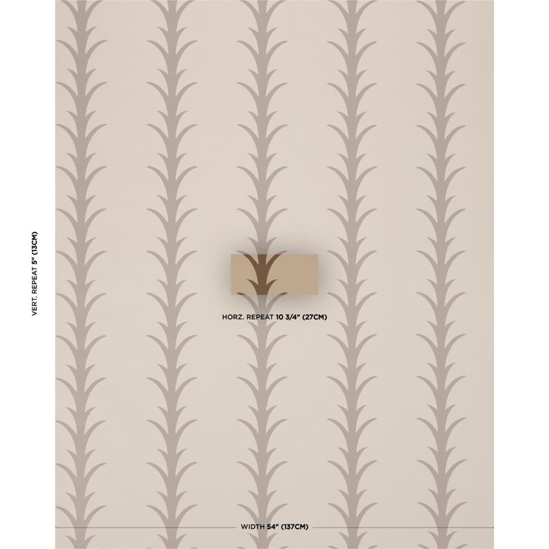 Schumacher X Celerie Kemble Striped Wallpaper Roll, Beige