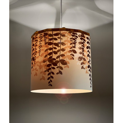 Lombardo 25cm H Plastic Drum Pendant Shade ( Spider ) in Brown