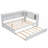 Full Size Wood Daybed With Storage Shelves, USB, LED, And Trundle-1040611969