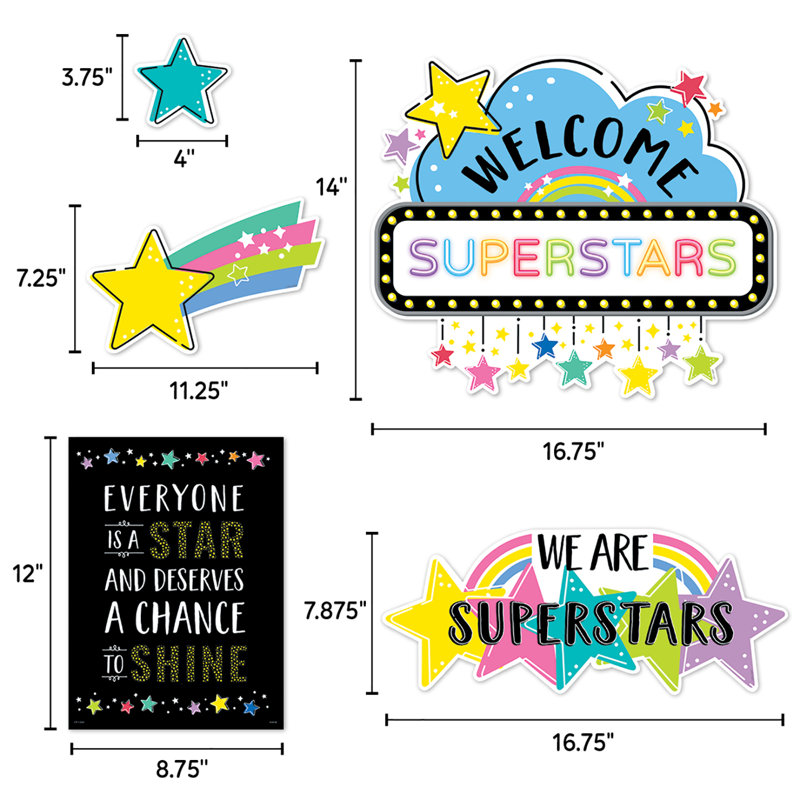 Ensemble de babillards lumineux Creative Teaching Press Shine, 43 pièces