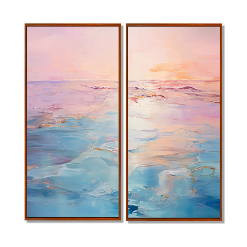 Rambo - Coastal Coastal Waves, art mural, 20" H x 24" W, Brown, Impression encadrée flottante