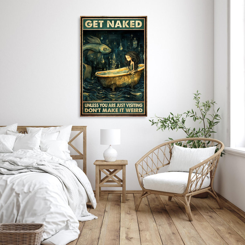 " Cartoon Girl Get Naked ", 20" H x 16" W x 1.25" D