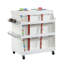 Chariot artisanal traditionnel avec rangement multifonctionnel et tablettes réglables, parfait pour l'artisanat organisé