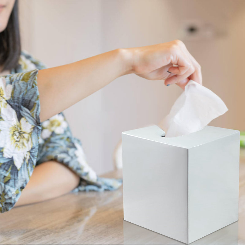 Tissue Box Cover, White