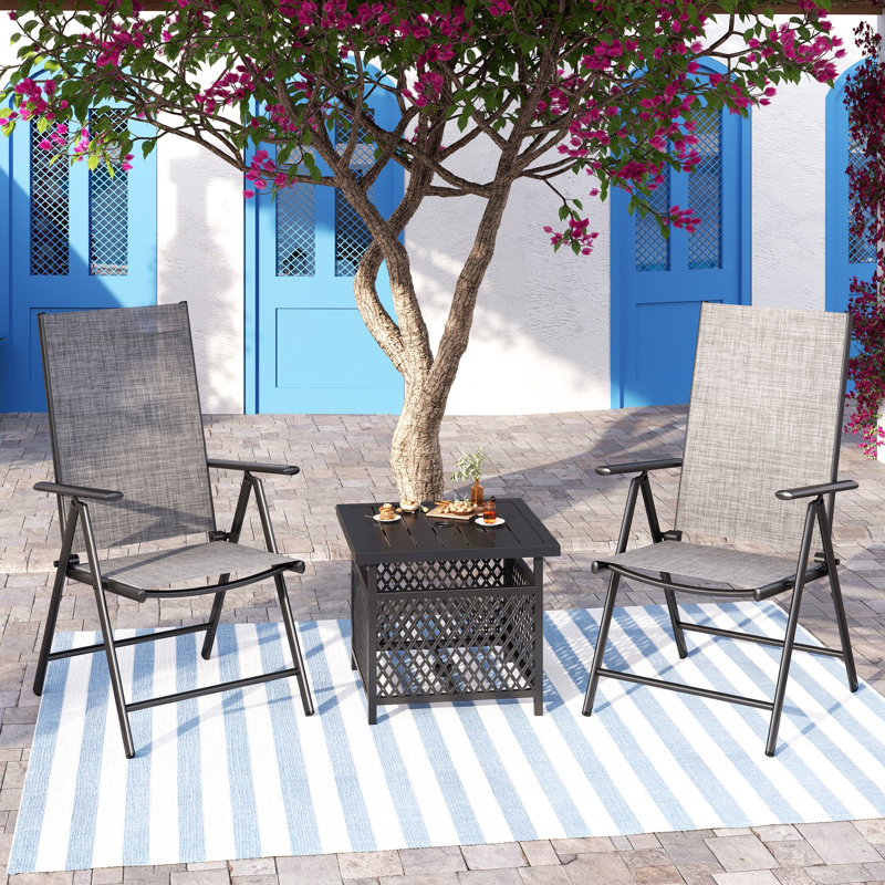Alyah 2 - Person Patio Dining Set with Square Table, Gray