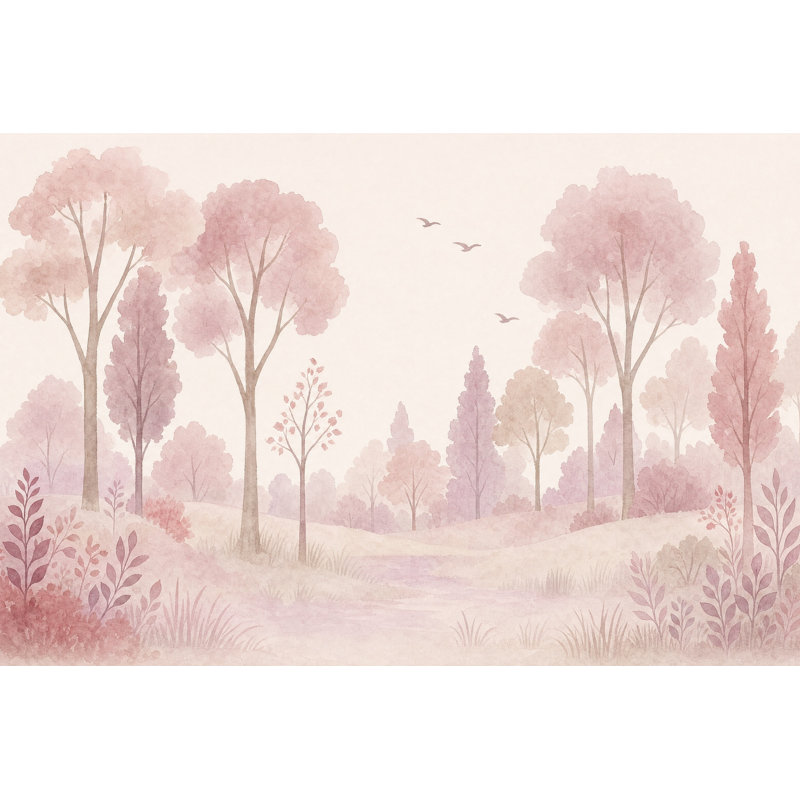 Papier peint paysage aquatique Woodland, 120 po x 96 po, Non tissé