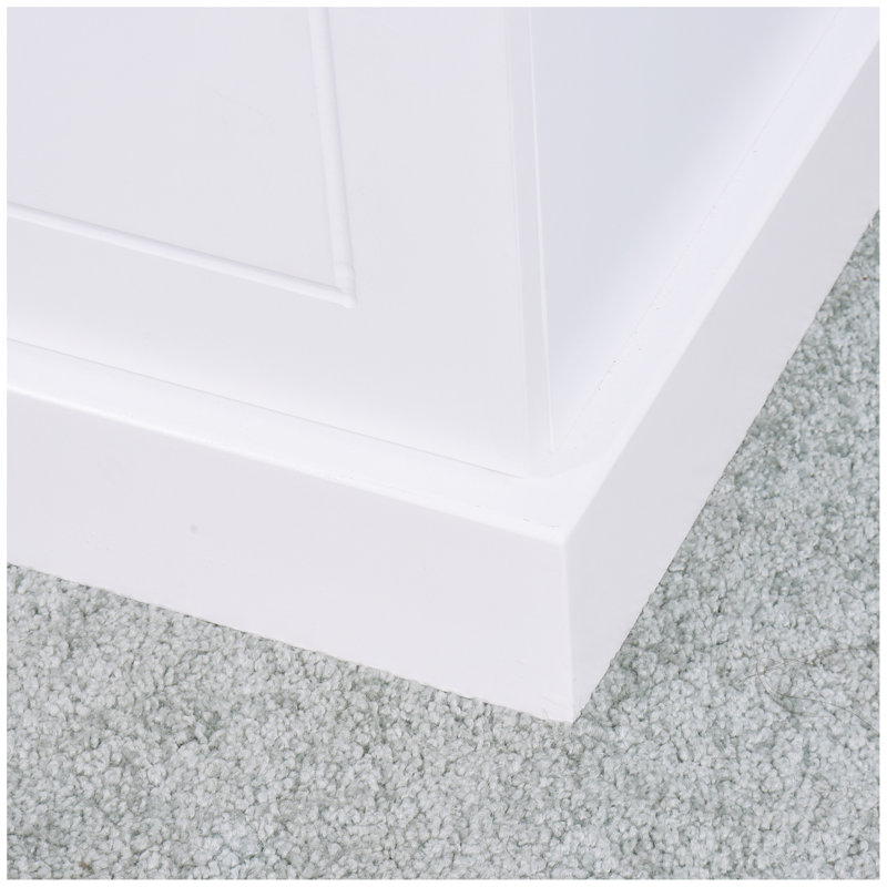Banc de rangement en bois pour le vestibule avec coussin blanc