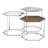 Nesting Table Set, Clear Glass, Taupe, Grey Washed & Chrome Finish