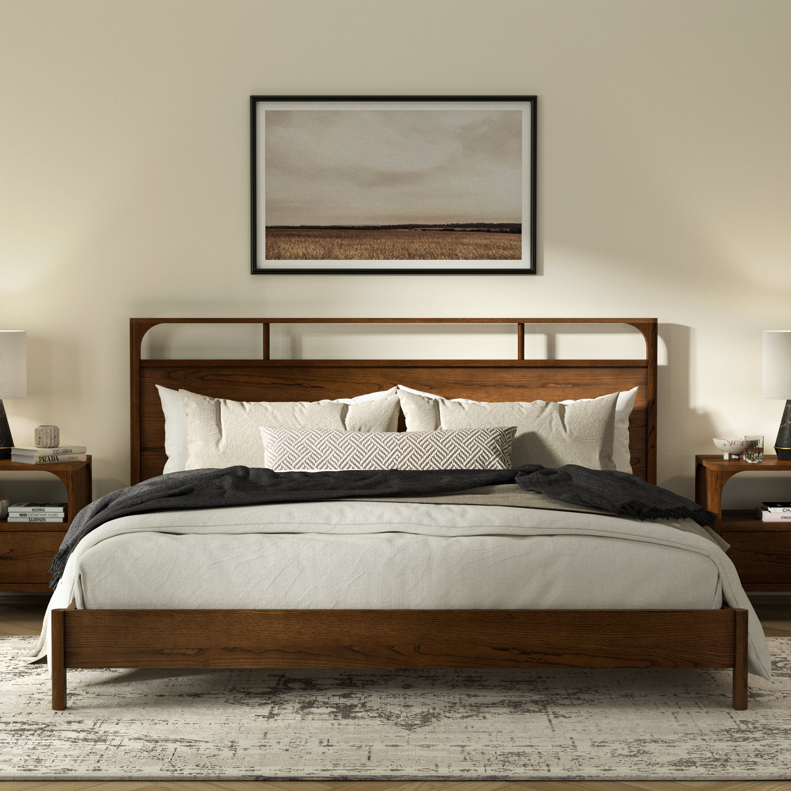 Kaela Oak Bed, Queen