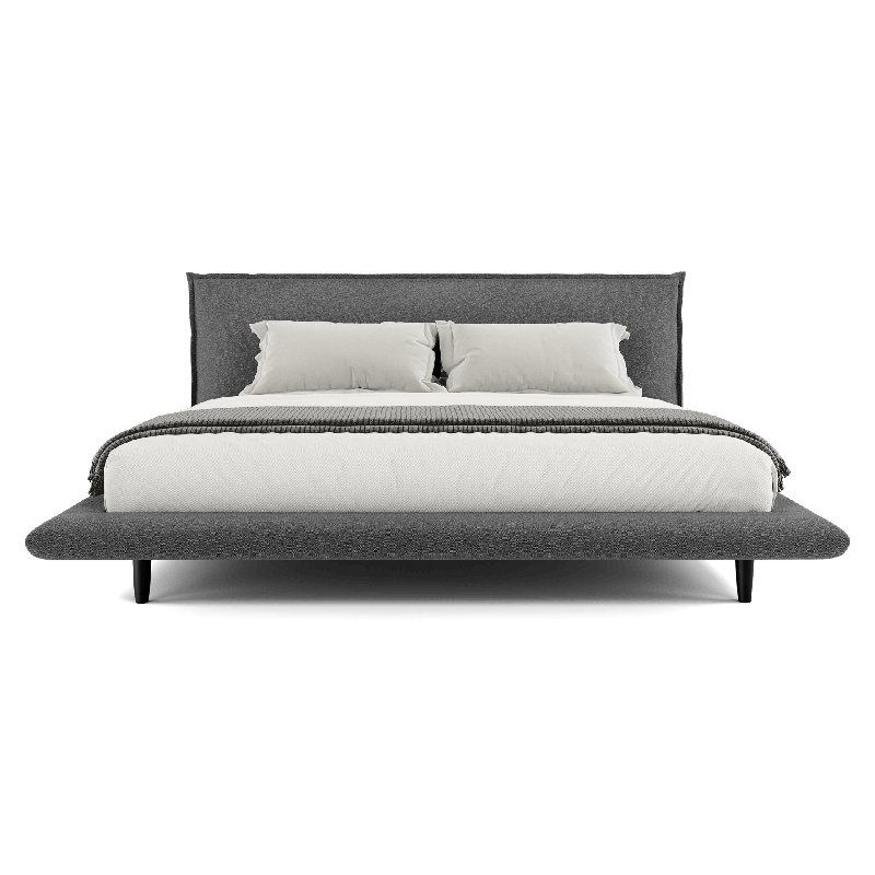 Lit Darneil en tissu, Gris, Roi