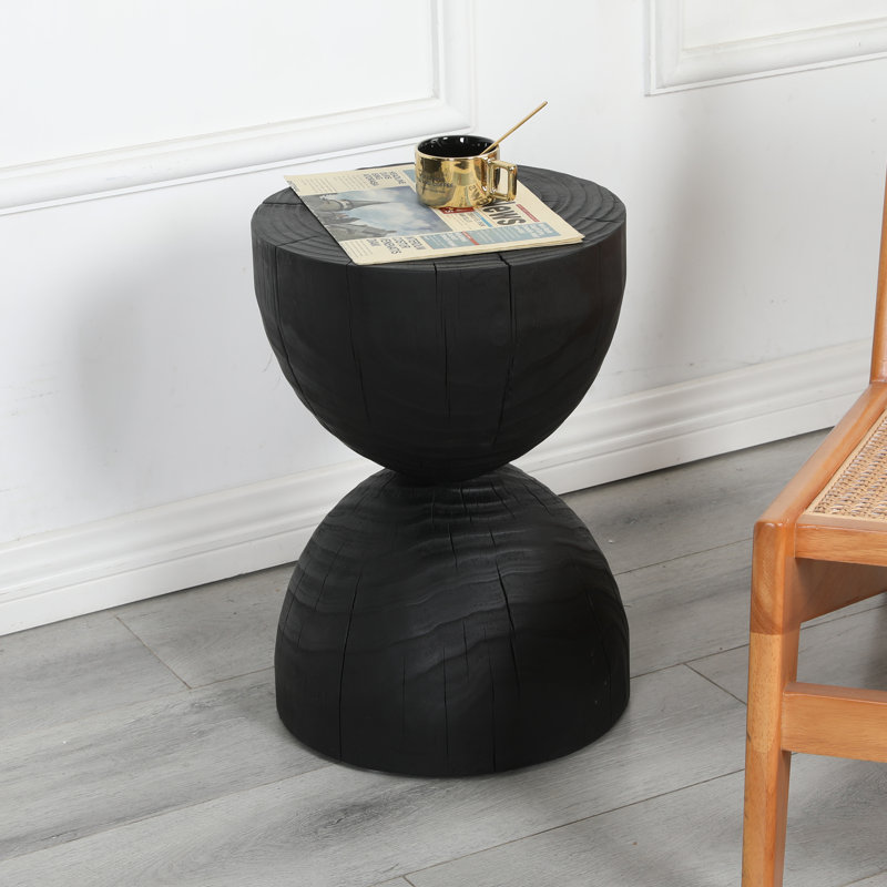 Table d'appoint ronde contemporaine en bois