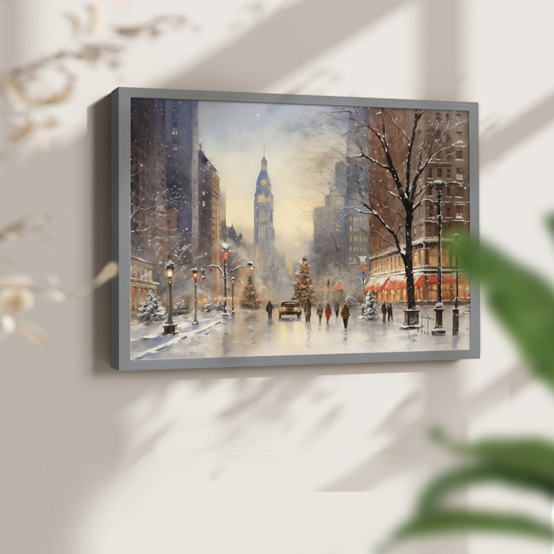 Chirstmas Art-CCCLII -Framed Print - Restickable, H 11 po x l 14 po, Gris