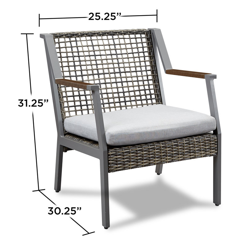 Calvin Aluminum Outdoor Lounge Chair, Gray