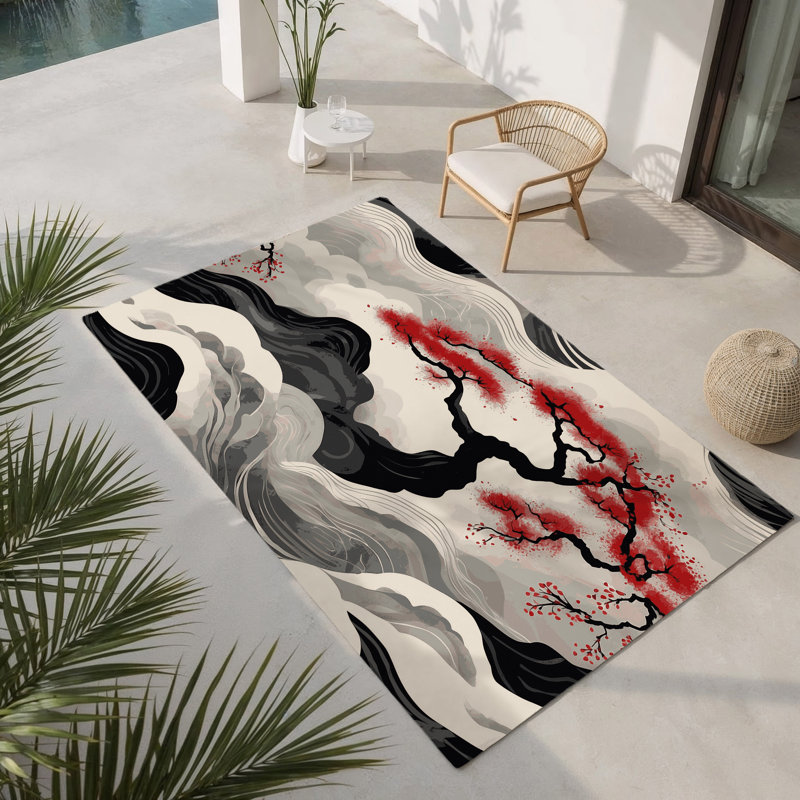 Tapis intérieur et extérieur Petal Symphony, Rectangle 9 pi x 12 pi