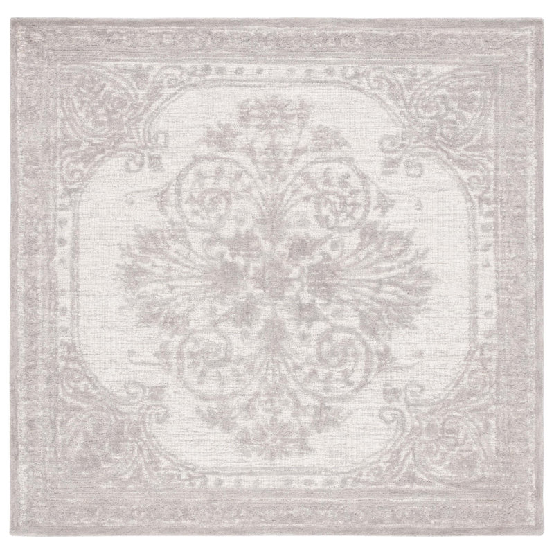 Metro Hand Tufted Wool And Cotton With Latex Oriental Rug, Square 6'