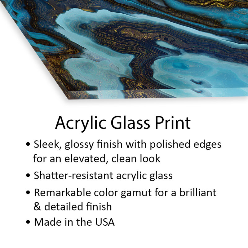 Impression d'agate bleue sur verre acrylique