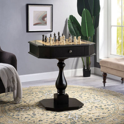 Table de jeu 3 en 1 - table d'échecs, table d'échecs, backgammon, damier (Fingures d'échecs non incluses)
