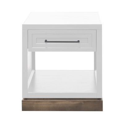 Katoria Solid Wood 22 inch Width End Table with One Drawer, No Assembly Required