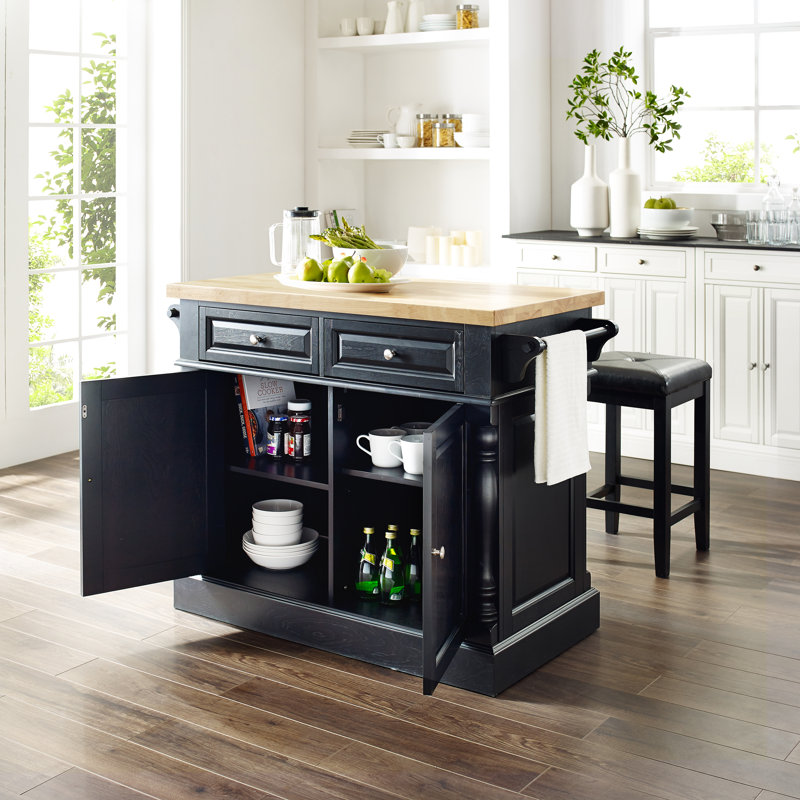 Diamondback Kitchen Island Set, Black