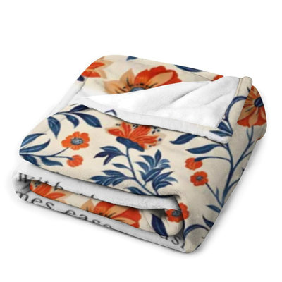Pattern Luxury Flannel Throw Blanket, Soft Warm Fuzzy Blanket for Living Room Sofa Bed Home Decor