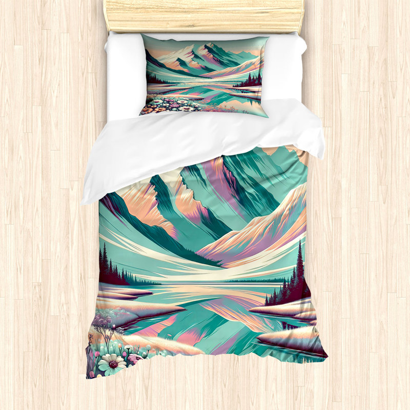 Lake Duvet Cover, Twin Duvet Cover + 1 Standard Shams