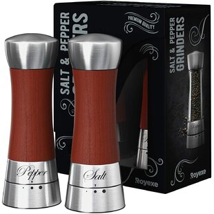 Ozeri Duo Ultra Salt and Pepper Mill and Grinder, Stainless Steel