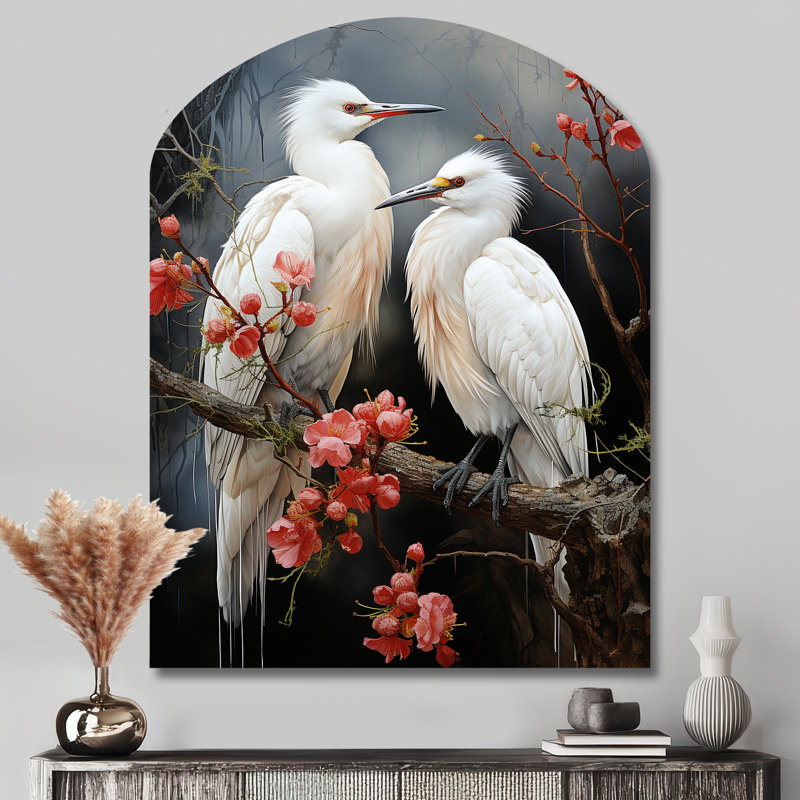 Japon Art Harmony Of Crane I - Arch Japon Art, impression murale de sculpture en métal asymétrique