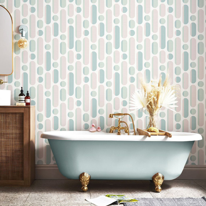 Envy Morse Geometric Wallpaper, Pink