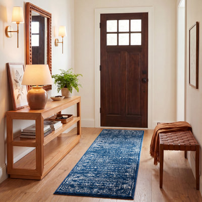 Tapis bleu marine / gris Shally