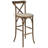 Aylar 350lb. Rated Dark Antique Wood Cross Back Stackable Barstool with Cushion