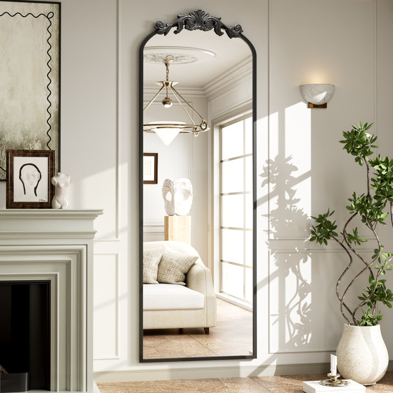 Arch Mirror Full Length, Traditional Vintage Ornate Baroque Mirror, 69" x 24"