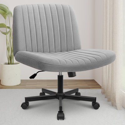Keyri Criss Cross Desk Chair, Armless Cross Legged Office Chair With Wheels