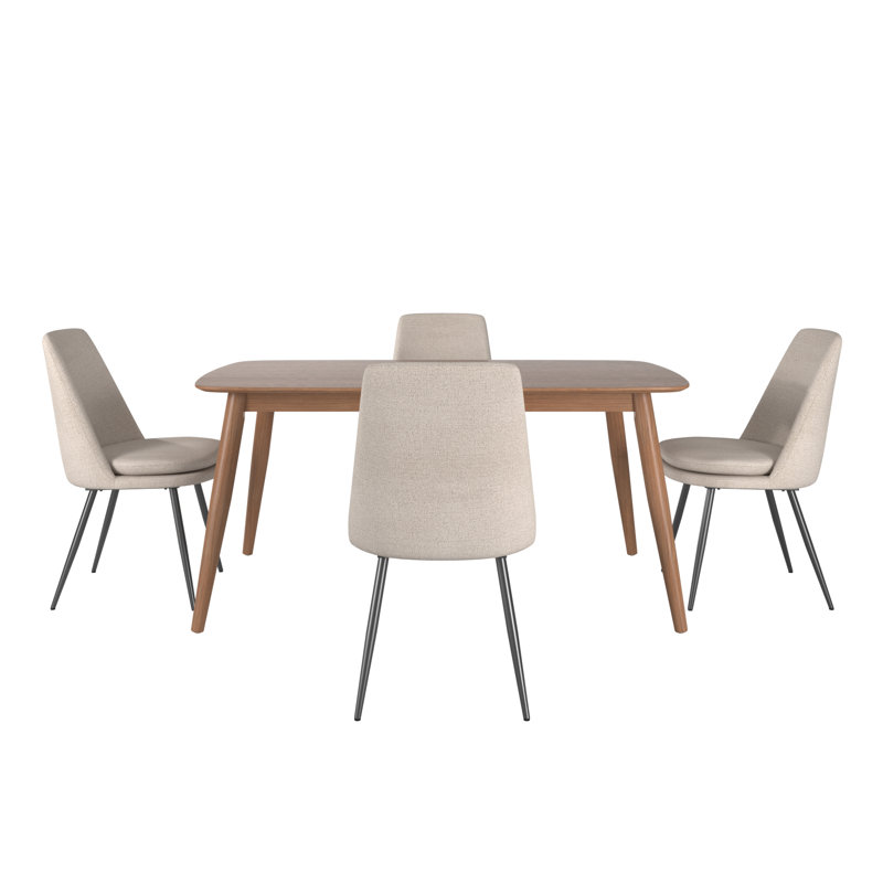 Ensemble de salle à manger Larissa, Noyer foncé, Beige