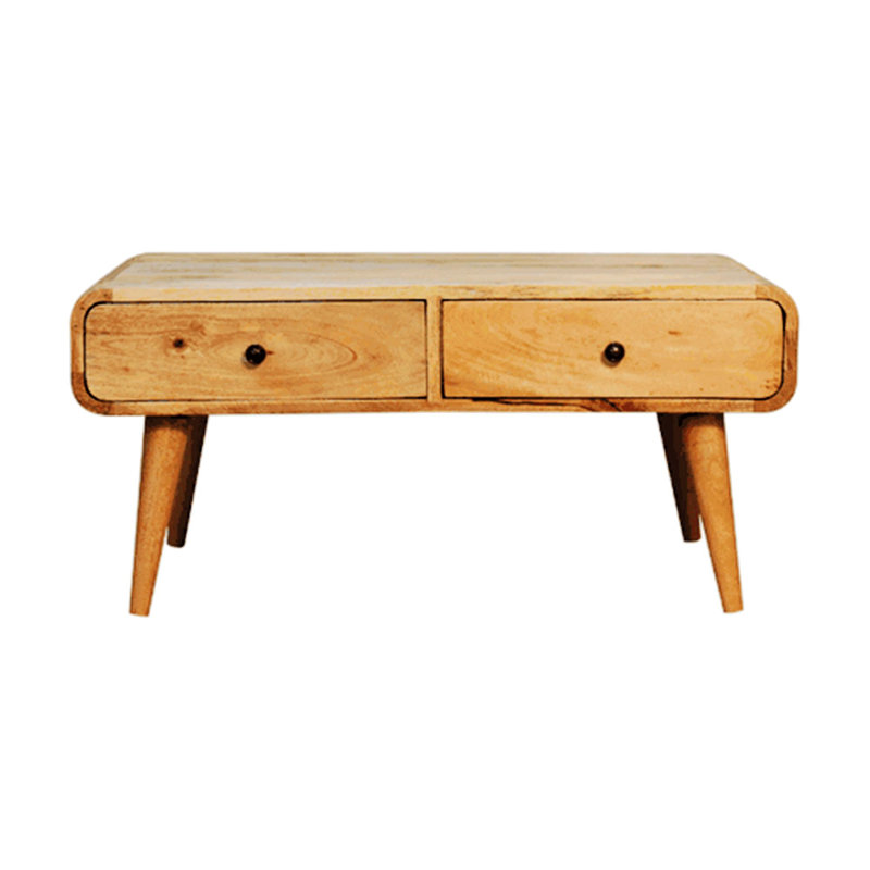 Console simple et élégante avec plateau en bois, table basse de loisirs, Brun clair