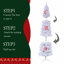 Arbre de Noël artificiel blanc 7,5 pi avec base en métal pliable