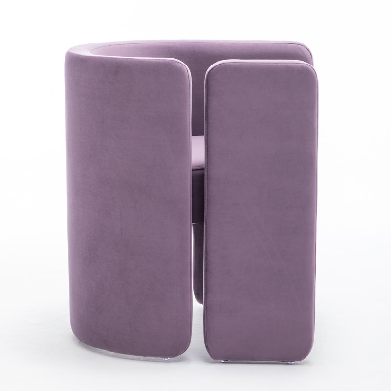 Modern Upholstered Barrel Dining Chairs, 4, Purple