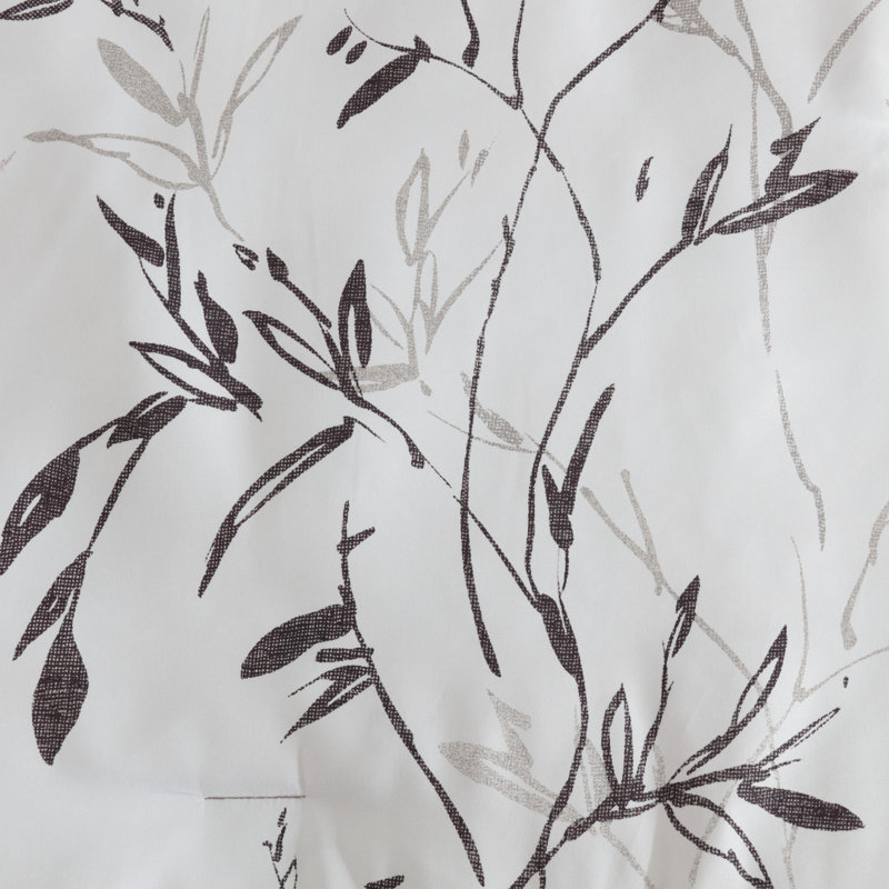 Full Black and Warm Grey Microfiber Reversible Bedspread Set