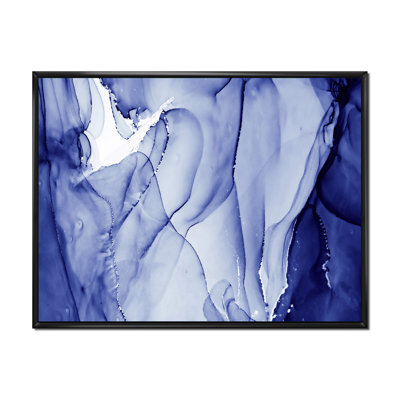 «Dark Blue Liquide Art Waves», peinture sur toile