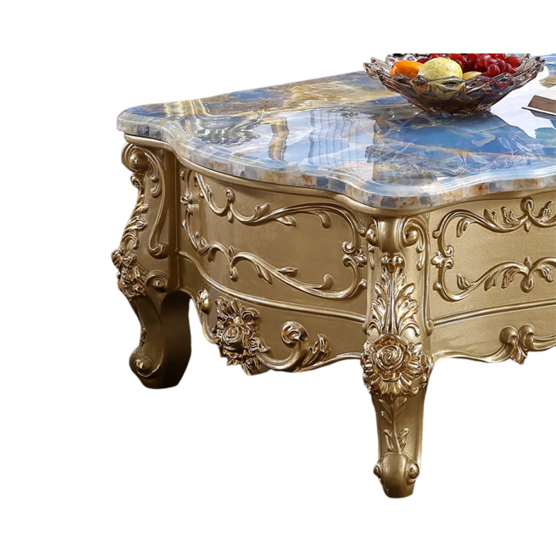 European-style Solid Wood Carved Coffee Table Single Coffee Table