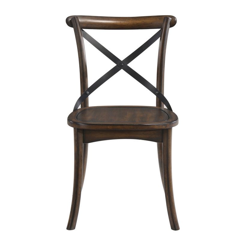 Chaise d'appoint Brady en chêne foncé et noir (ensemble de 2)