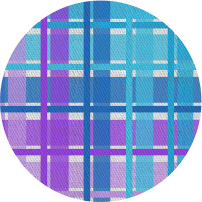 Tapis rouge/bleu à motifs