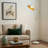 Swoop Cream 62 In. Contemporary Arched Led Floor Lamp With Unique Gold Interior Metal Shade