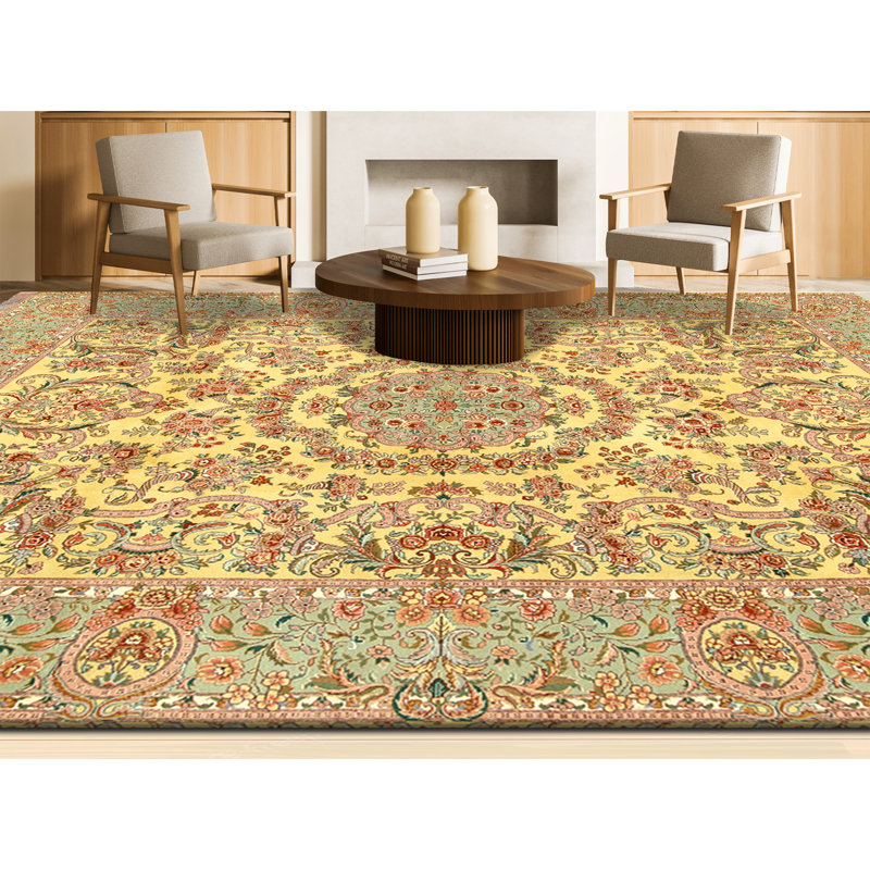Tapis doré de haute qualité noué à la main