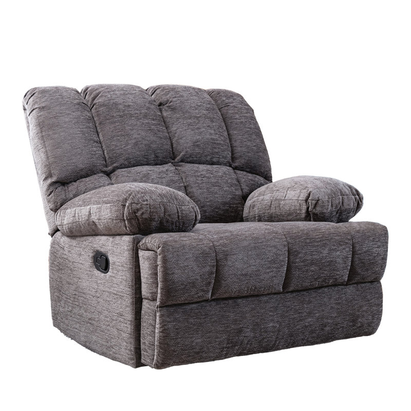 Fauteuil inclinable manuel oscillant de 42,9 po Batholo, Polyester gris foncé